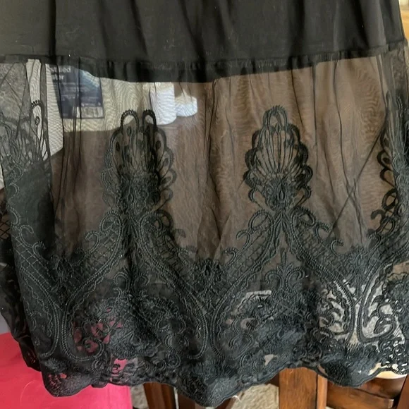New Black slip with sheer lace on bottom. - Picture 2 of 3